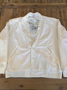 Vintage St Michael weiße Baumwolle Bomberjacke Mantel Herren Small Marks & Spencer - Bild 1 von 7