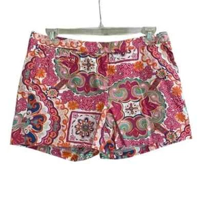 Tommy Hilfiger Chino Shorts Pink Orange Paisley Women's Size 14 - Picture 1 of 3