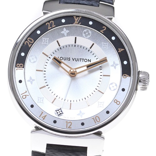 LOUIS VUITTON（LV） Orologio Uomo LOUIS VUITTON Tambour Moon Dual Time QA105 Quadrante Argento Quarzo_795496
