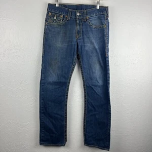 True Religion Jeans Straight Size 33 Medium Wash Denim Embroidered *spotting* - Picture 1 of 21