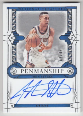 2023-24 Panini National Treasures Knicks Джон Старкс карточка с автографом 46/49 - Изображение 1 из 4