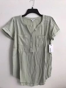 Sonoma Womens Sleeveless Y-Neck Top Green XS Retails $30 (APO-132-5) - Picture 1 of 5