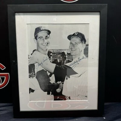 Sandy Koufax Whitey Ford Hand Signed Autographed 11x14 Photo Framed JSA COA - Image 1 of 4