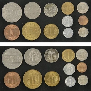 Iceland Coins Set of 12 Pieces 1953-1976 - Picture 1 of 1