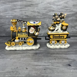 Danbury Mint Pittsburgh Steelers NFL Christmas Express Santa Train Set of 6 - Picture 1 of 18