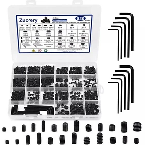 830-Piece Metric & SAE Set Screw Assortment Kit, Alloy Steel Grub Screws - Picture 1 of 11