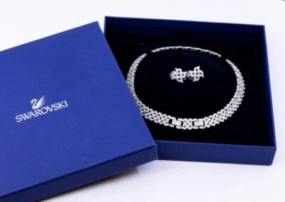 ПОДЛИННЫЙ ЛЕБЕДЬ НАДПИСЬ SWAROVSKIDIAMANTA ОЖЕРЕЛЬЕ СЕРЬГИ КОМПЛЕКТ 1808171 - Изображение 1 из 4