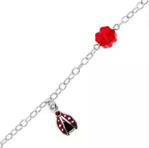 BRACCIALE BOCCADAMO PETIT BAMBINA ARGENTO 925 CON QUADRIFOGLIO COCCINELLA PBR015 - Foto 1 di 1