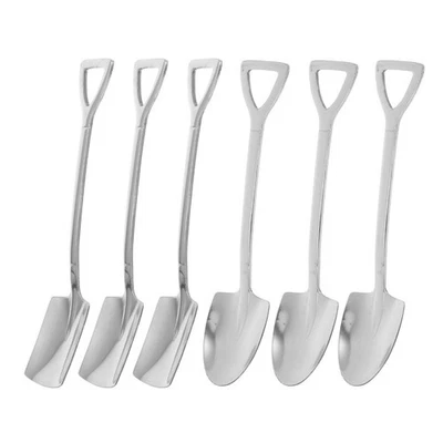 6 Pcs Stainless Steel Square Ice Cream Scoop Spoons Set Dessert Color - Bild 1 von 4