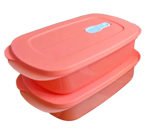Tupperware CrystalWave Plus Rectangular Containers-Set of 2 - NEW - Picture 1 of 3