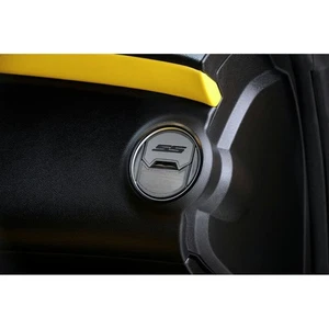 ACC Outer Round A/C Vent Duct Covers Red CF 'SS' Inlay fits 10-15 Camaro-Deluxe - Picture 1 of 5