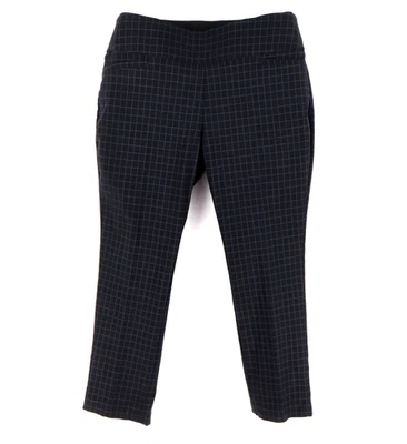 Apt. 9 Calças Femininas 18P Preto Xadrez Cintura Elástica Cintura Média Perna Magra Pull-On - Imagem 1 de 4