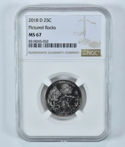 2018-D Washington Quarter Pictured Rocks America The Beautiful MS67 NGC *4250 - Picture 1 of 5