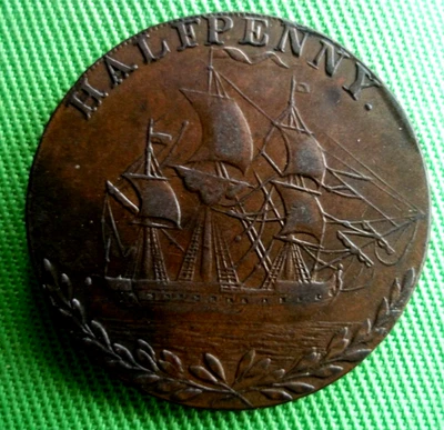 18th CENTURY NORFOLK PROSPERITY TO OLD ENGLAND HALFPENNY TOKEN - - Image 1 of 2