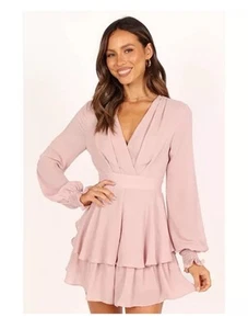 NWT Petal and Pup Women's Adalia Frill Long Sleeve Romper Blush Size Small - Picture 1 of 11