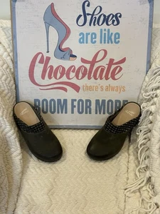 Zueco cómodo forrado con espalda abierta de cuero verde Dansko Bev para mujer talla 7,5-8 38 EXC - Imagen 1 de 8