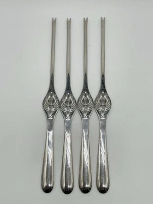 4er Set Vintage Edelstahl Hummergabel Meeresfrüchte Gabeln / Picks  70er Jahre - Bild 1 von 4