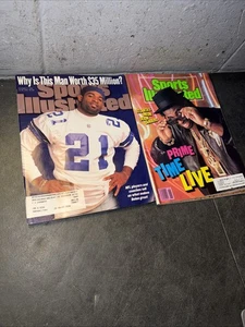 November 13, 1989 ATLANTA FALCONS DEION SANDERS Sports Illustrated & 1995 Cowboy - Foto 1 di 8