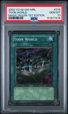 2002 Yu-Gi-Oh! Toon World Magic Ruler MRL 1st Edition Super Rare PSA 10 - Image 1 of 2