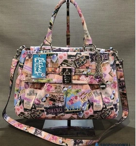 Kathy Van Zeeland Limited Edition Satchel Travel Collage Print Y2K Bag NWT - Picture 1 of 12
