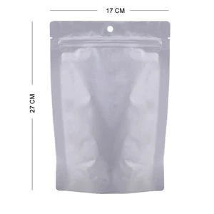 100x Heavy Duty Silver Foil Grip Seal Food Bags Pouch 17x27CM Gusset Pouch - Picture 1 of 4