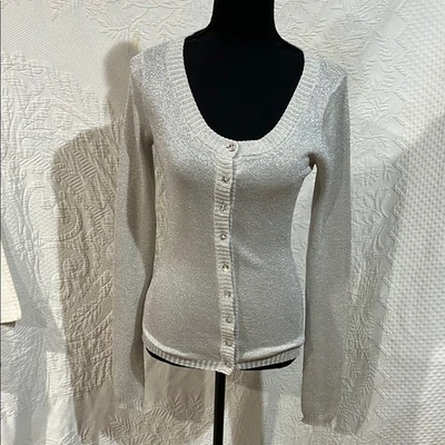 Dolce & Gabbana Button Up Silver Sweater - Изображение 1 из 4
