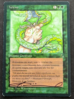 Signed MTG Magic _ NM Italian The Dark _ VENOM _ Tom Wanerstrand - VHTF! - Image 1 of 2