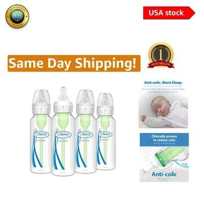 Opciones anticólicos de flujo natural Dr. Brown'S + biberón estrecho, 8 OZ/250 ml, con Foto 1 de 4