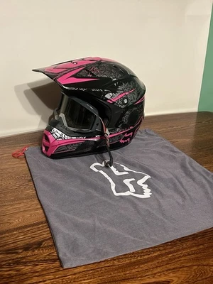 Fox Racing V2 Piloto Motocross Casco Mediano 57-58 Cm Rosa ¡Con Visera! Foto 1 de 4