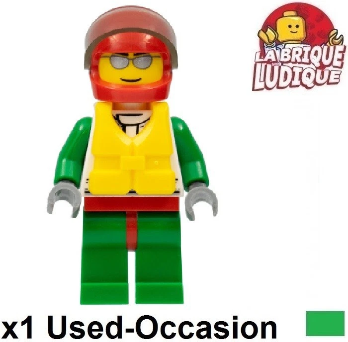 Lego Minifig City Pilot Boat Racing Octane Figure Life Jacket cty0373 - Image 1 of 1