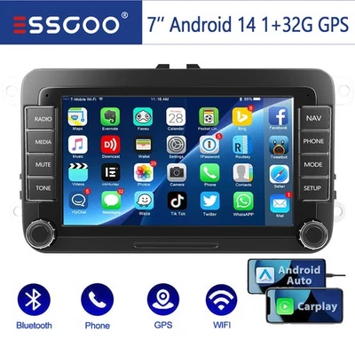 32GB CarPlay Autoradio Android RDS Navi SWC Für VW GOLF 5 6 Passat Touran Tiguan - Bild 1 von 4