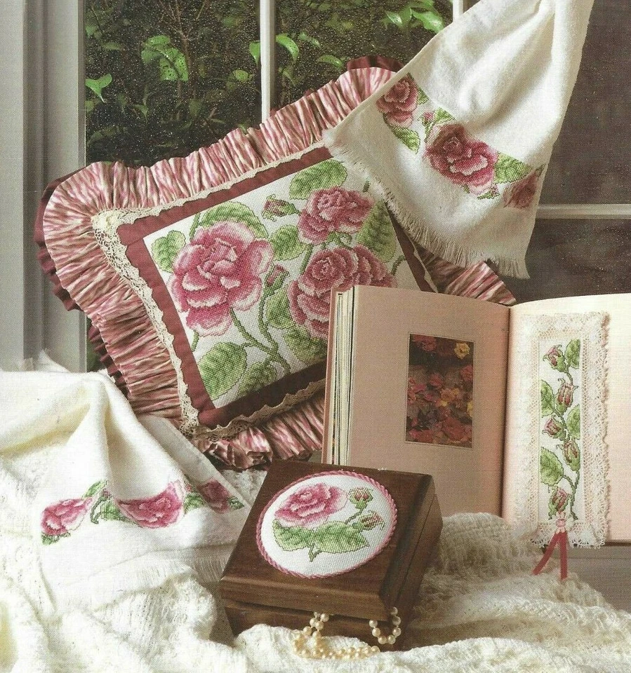 THE SUBJECT WAS ROSES--Beautiful Pink Flowers--Counted Cross Stitch Pattern - Image 1 of 1