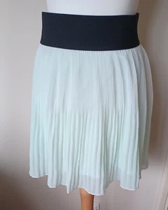 Zara Chiffon Pleat Pale Green Mini Skirt Size XS Elastic Waist - Picture 1 of 5