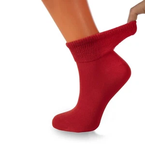 Women’s Cotton Diabetic Ankle Socks 3 Pairs Non-Binding Top Seamless Toe - Picture 1 of 24