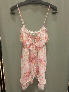 Victorias Secret Vintage White Floral Flyaway Babydoll Cami Slip Size Large - Picture 1 of 4