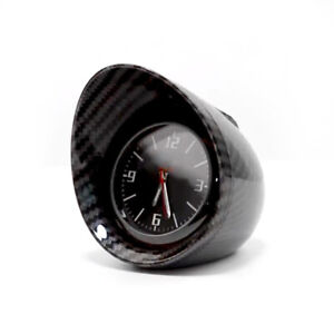 Car Auto Dashboard Clock Carbon Fiber Automotive Black Backlight Light Universal