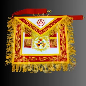 Delantal bordado Masónico Regalia Arco Real Gr Pasado Sumo Sacerdote Calidad Premium - Imagen 1 de 7