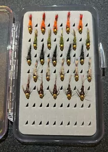 25 Goldhead Hasenohren & PTNS in Fliegenbox - Forellen Fliegen - Fliegenfischen - Bild 1 von 2
