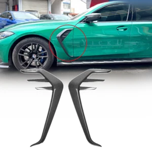 Real Carbon Side Fender Vent Cover Intake Scoop For M3 M4 G80 G82 G83 2021-2025 - Foto 1 di 15