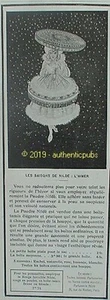 REKLAME NILDE PULVER LES SAISONS L'VERNO ZEICHNUNG MICHZEICHEN VON 1920 FRANZÖSISCHE ANZEIGE - Bild 1 von 1