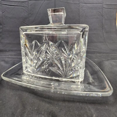 Vtg Royal Limited Cottagecore Granny Crystal Cloche & Serving Tray Floral Cut - Image 1 of 4