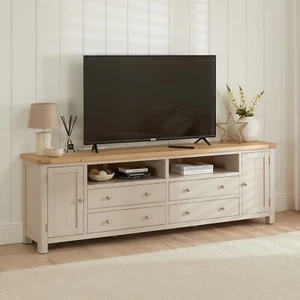 Marbury Putty Grey XXL Widescreen TV Unit–Up to 100” -SLIGHT SECONDS-PUT71-F191 - Picture 1 of 15