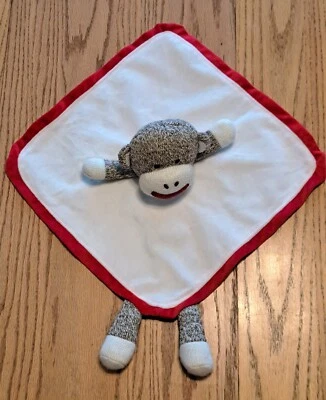 Cobertor de segurança Baby Starters meia macaco pelúcia chocalho Lovey 12"x 11.5" - Imagem 1 de 4