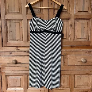 Costume da bagno Athleta Pura nero bianco a righe canotta ferretto atletico 34 D/DD - Foto 1 di 6