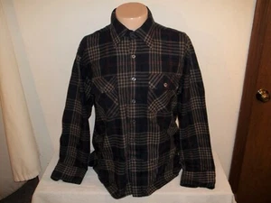 Vintage 1970's CAMEL RUGGEDWEAR CLOTHING WOOL/NYLON PLAID FLANNEL SHIRT Size XL - Picture 1 of 8