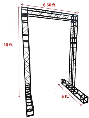 BLACK TRUSS ARCH KIT 10 FT Height Mobile Portable DJ Lighting System Metal - Image 1 of 2