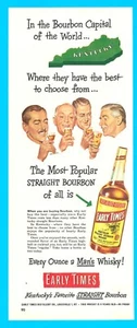 1951 EARLY TIMES Kentucky Bourbon Whisky PRINT AD Louisville distillery - Picture 1 of 3