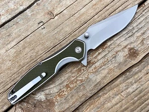 EDC Pocket Knife G10 Handle Ball Bearing Pivot D2 Steel Blade Outdoor MultiTools - Picture 1 of 7