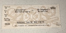 6/20/12 Atlantic League MiLB Lancaster Barnstormers Bridgeport Ticket Tix Stub