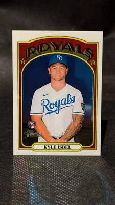 2021 Topps Heritage High Number Chrome /999 Kyle Isbel #594 Rookie RC Royals  - Image 1 of 2